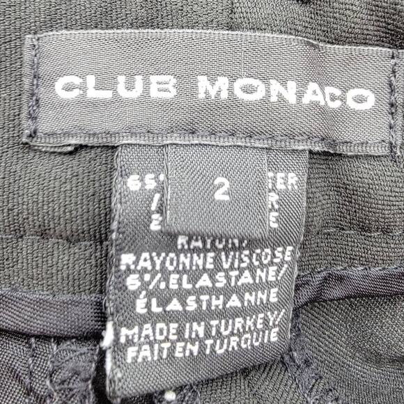 Club Monaco Black Straight Leg Viscose Blend Trouser Pants - Size 2 - Picture 5 of 7